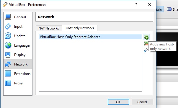 Virtualbox Create Host-Only Interface